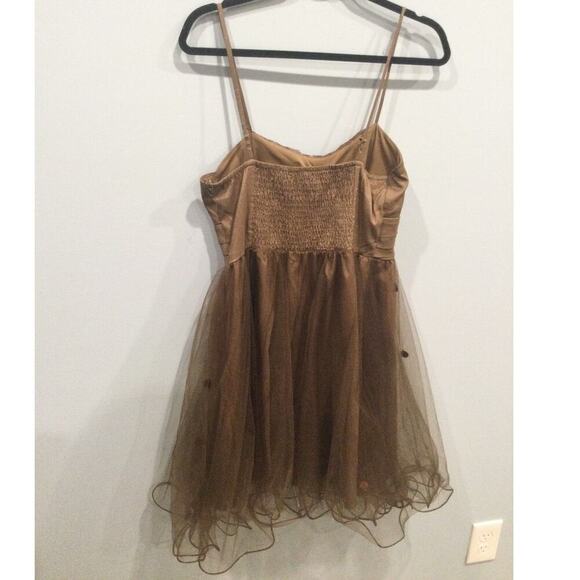 Vtg Katia Womens Mini Babydoll Dress Medium Brown Fairy Grunge Y2K Cocktail Prom - Picture 5 of 12